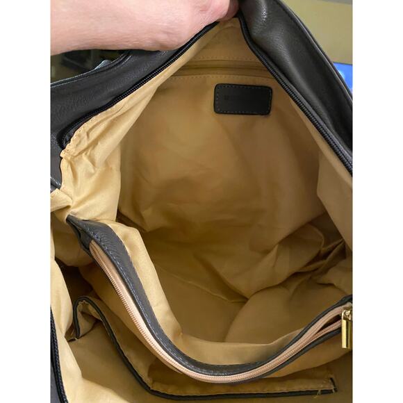 MG Collection Dark Gray Faux Leather Handbag 15x8x7 - Picture 4 of 5